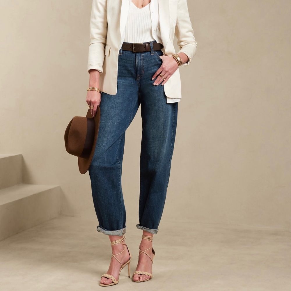 Banana Republic High Rise Barrel Jean TALL